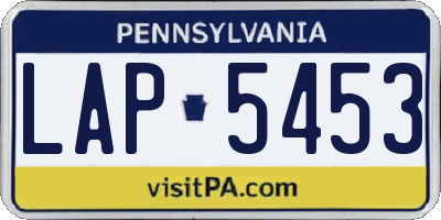 PA license plate LAP5453
