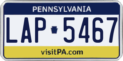 PA license plate LAP5467