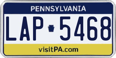 PA license plate LAP5468