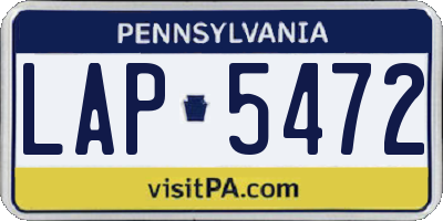 PA license plate LAP5472
