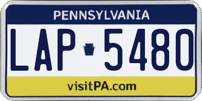 PA license plate LAP5480