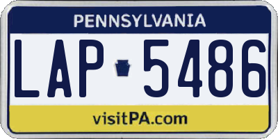 PA license plate LAP5486