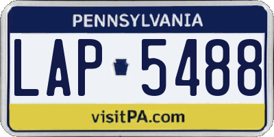 PA license plate LAP5488