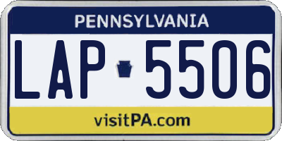 PA license plate LAP5506