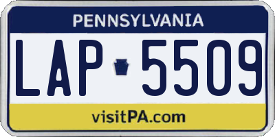 PA license plate LAP5509