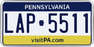 PA license plate LAP5511