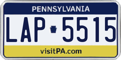 PA license plate LAP5515
