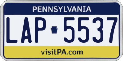 PA license plate LAP5537