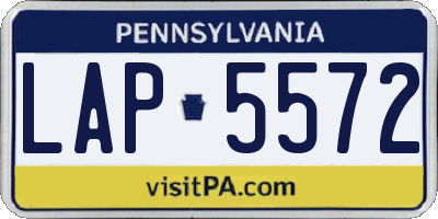 PA license plate LAP5572