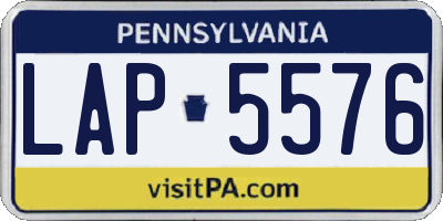 PA license plate LAP5576