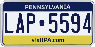 PA license plate LAP5594