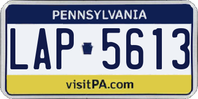 PA license plate LAP5613