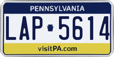 PA license plate LAP5614