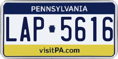 PA license plate LAP5616
