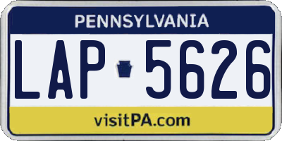 PA license plate LAP5626
