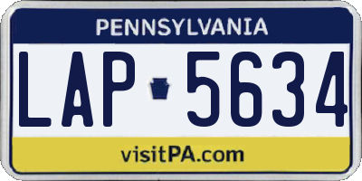 PA license plate LAP5634