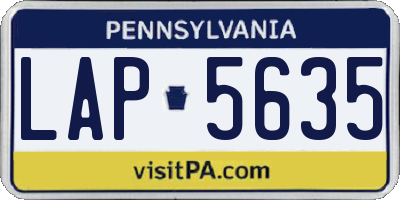 PA license plate LAP5635