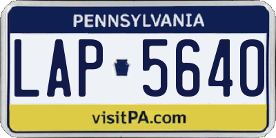PA license plate LAP5640