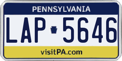 PA license plate LAP5646