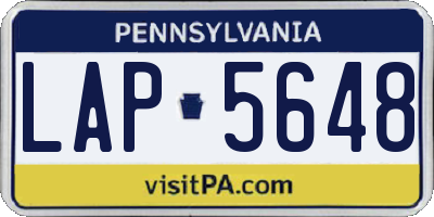 PA license plate LAP5648