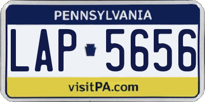 PA license plate LAP5656