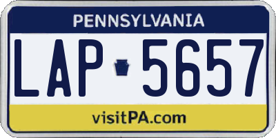 PA license plate LAP5657