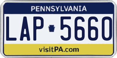 PA license plate LAP5660