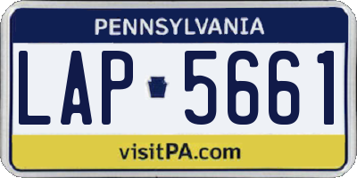 PA license plate LAP5661