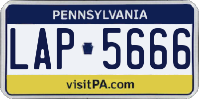 PA license plate LAP5666
