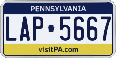 PA license plate LAP5667
