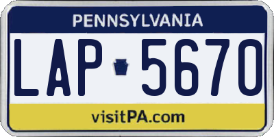 PA license plate LAP5670