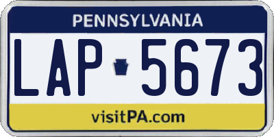 PA license plate LAP5673