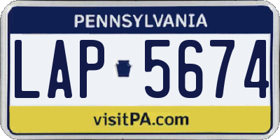 PA license plate LAP5674