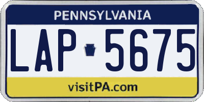 PA license plate LAP5675