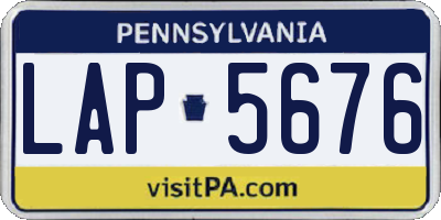 PA license plate LAP5676