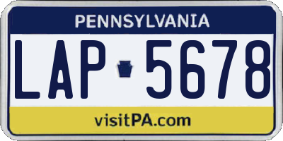 PA license plate LAP5678