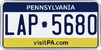 PA license plate LAP5680