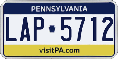 PA license plate LAP5712