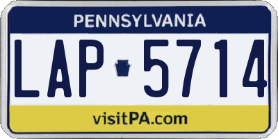 PA license plate LAP5714