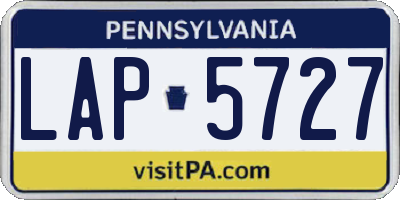 PA license plate LAP5727