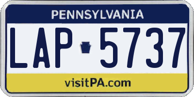 PA license plate LAP5737