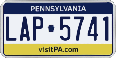 PA license plate LAP5741
