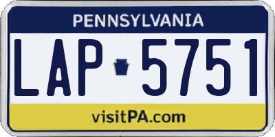 PA license plate LAP5751