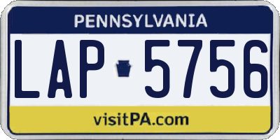PA license plate LAP5756