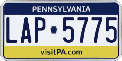 PA license plate LAP5775