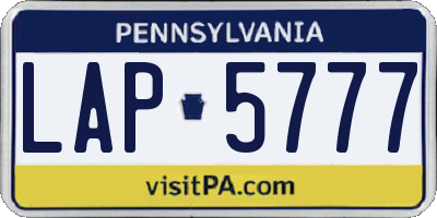 PA license plate LAP5777