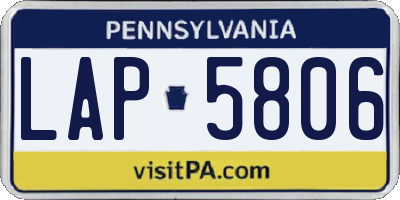 PA license plate LAP5806