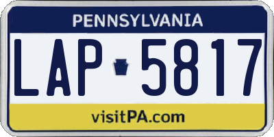 PA license plate LAP5817