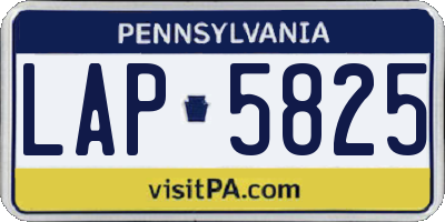 PA license plate LAP5825