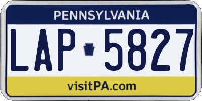 PA license plate LAP5827